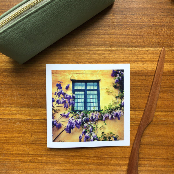 'Wisteria on a window' card