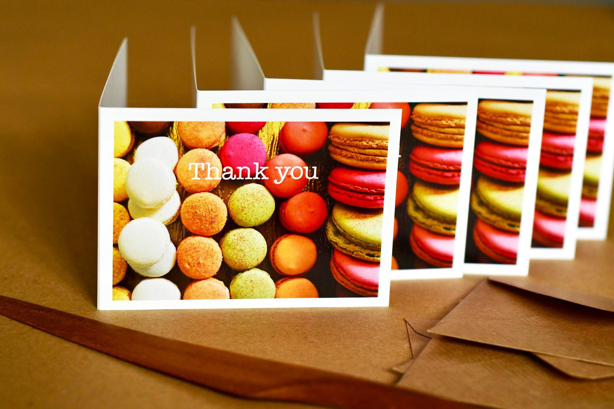 5 x smaller macaron notelets - card set