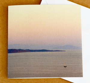 'Sailing at sunset' card