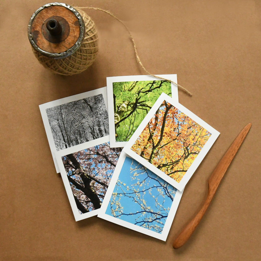 Seasonal trees card set